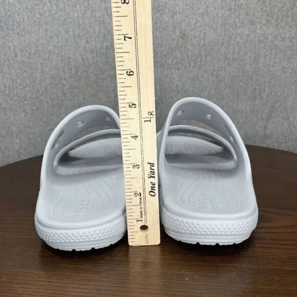 Crocs Sandals Men's Size 10 Gray Iconic Comfort 2 Strap Slip On Slide Beach Pool